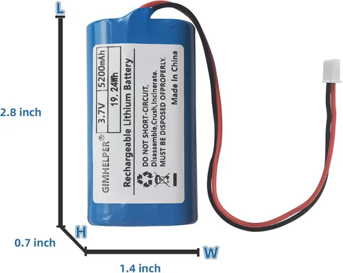 Vista 2 de Batería de iones de litio de 5200 mAh 3.7 V (actualizada) Batería de litio recargable de 3.7 V 5200 mAh compatible con múltiples dispositivos 3.7 V
