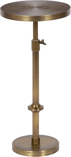 Vista 11 de Kate and Laurel Engles Mesa tradicional de altura ajustable con pedestal, 10 x 10 x 30; bronce; soporte redondo vintage para plantas