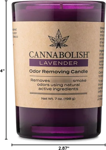 Vista 8 de Cannabolish Vela eliminadora de olores de humo de lavanda, 7 onzas, ingredientes naturales