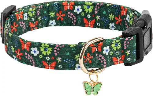 Vista 9 de Collares para perros con hebilla ajustable para lindas, hembras, hembras, machos, collar especial suave y elegante para perros con diseño de flores