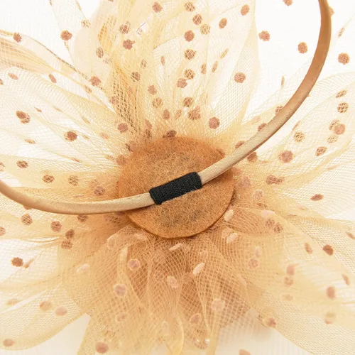 Vista 4 de Tocado de fiesta de té para mujer, con velo de plumas de perla, con diadema y clip