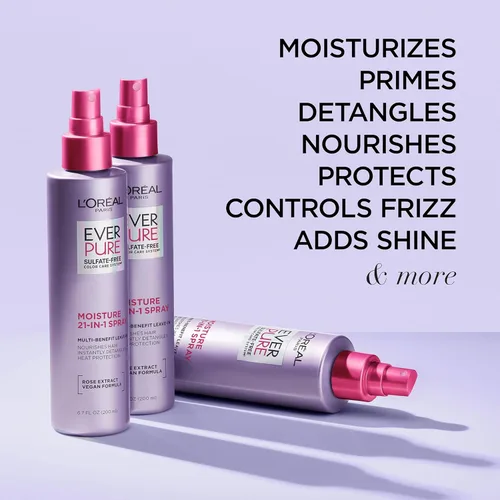 Vista 3 de L'Oreal EverPure - Kit de champú, acondicionador y spray sin enjuague - Romero, sin sulfato, 6.8 onzas líquidas