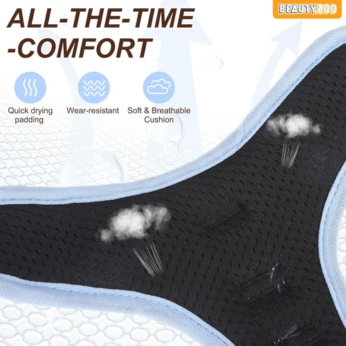 Vista 8 de BEAUTYZOO Arnés para perro sin tirones pequeño, juego de arnés y correa ajustable para perro - Fácil de usar con 3 hebillas/mango de control, arnés