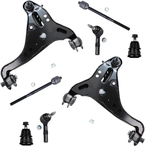 Vista 172 de Detroit Axle - Kit de ocho piezas - brazos de control de suspensión inferior delantero y trasero con juntas de bolas, extremos de barras