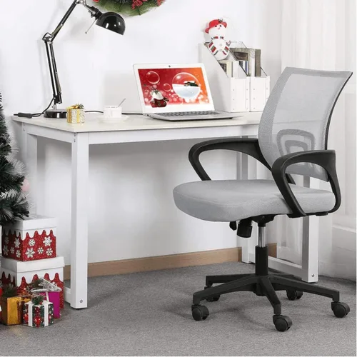 Vista 10 de Silla de oficina ergonómica de malla, silla de computadora con soporte lumbar y reposabrazos, silla de escritorio ajustable para computadora