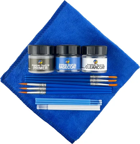 Vista 10 de American Touch Up Pintura compatible con Dodge EBL Modern Blue Pearl Pintura (kit de imprimación/capa base/capa transparente)