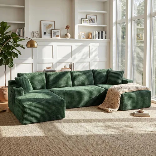 Vista 15 de Sofá sin hueso, sofás seccionales de 102.4 pulgadas para sala de estar con sofá en forma de L Sofá Cloud seccional con diván, sofá modular de nube