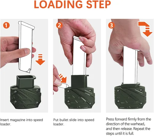Vista 5 de Ludex - Cargador de velocidad de cargador para Glock de 9mm/.40. Compatible con Glock 17, 18, 19, 22, 23, 24, 26, 27, 34, 35, 45 y 47