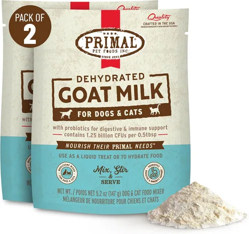 Vista 11 de Primal - Leche en polvo de cabra para perros y gatos, decoración de alimentos estable con probióticos para la digestión, hidratación y apoyo