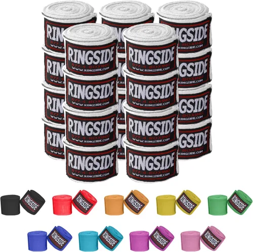 Vista 17 de Ringside Mexican Style Boxing Hand Wraps (Pairs) - 180" Semi-Elastic Cotton Blend Wrist Support with Thumb Loop for MMA, Muay Thai, Kickboxing