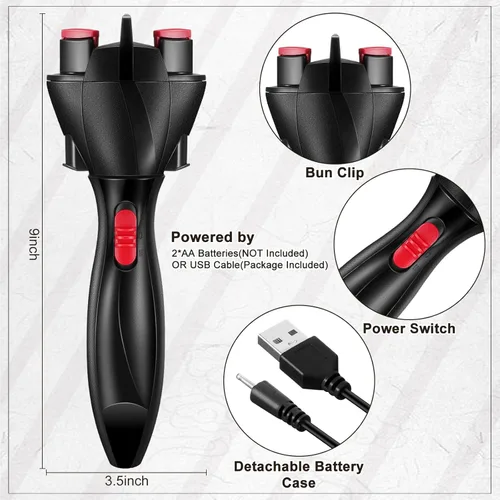 Vista 3 de 2 piezas de máquina eléctrica automática para trenzar el cabello, máquina eléctrica para trenzar el cabello, herramientas para trenzar el cabello
