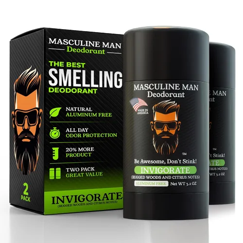 Desodorante para hombres – Desodorante para hombre sin aluminio – Desodorantes naturales – Protección contra el sudor para las axilas, desodorantes