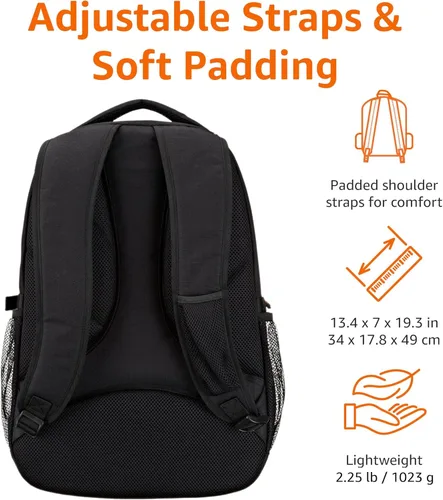 Vista 4 de Yaxa Basics Mochila para laptop que se ajusta a laptops de hasta 17 pulgadas, negro