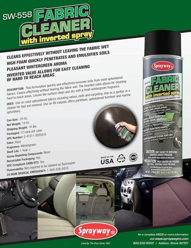 Vista 2 de Sprayway SW558 Limpiador de telas con spray invertido, 19 oz