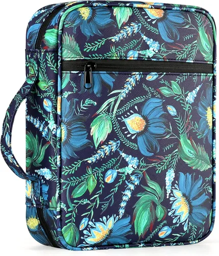 Vista 15 de GERMUN Funda para Biblia con Asa Duradera, Estuche de Transporte para Libros Bolsa de Iglesia para Biblia, Protectora con Bolsillo con Cremallera