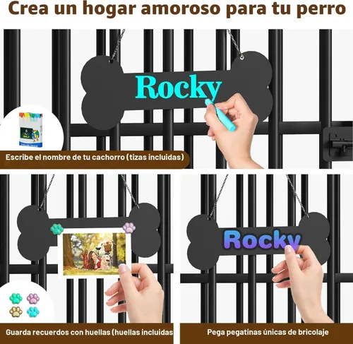 Vista 3 de Easycom 41" Mueble de Jaula para Perros Plegable, Sin Montaje, Perrera Decorativa para Interior, Cajas para Perros Grandes (15-27 kg), Jaula