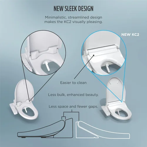 Vista 12 de TOTO® WASHLET® KC2 Asiento electrónico para bidé con asiento calefactado y tapa de cierre suave, redondo, blanco algodón - SW3023#01