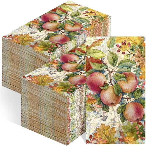 Seajan 200 servilletas de papel de Apple StylePaper para invitados, toallas de mano desechables para baño, toallas de invitados desechables para