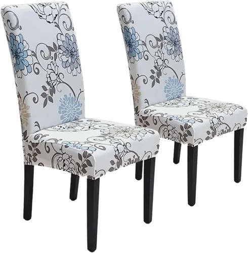 Vista 28 de SPRINGRICO Juego de 4 fundas para sillas de comedor, fundas elásticas para sillas de comedor, de elastano lavables, fundas para sillas Parsons