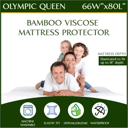 Vista 34 de Protector de colchón impermeable tamaño individual - Estilo sábana ajustable - Cubierta hipoalergénica de calidad premium que protege contra