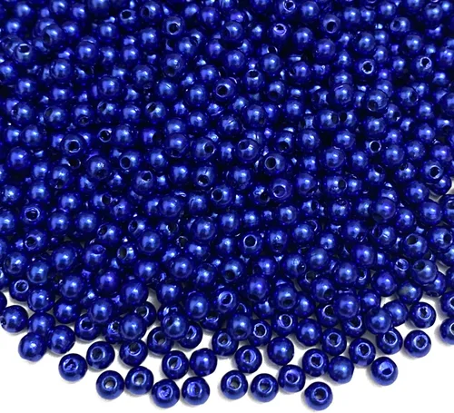 Vista 8 de 2000 cuentas de perlas redondas sueltas de 0.157 pulgadas con agujero para manualidades, pulseras, collares, suministros de fabricación de joyas