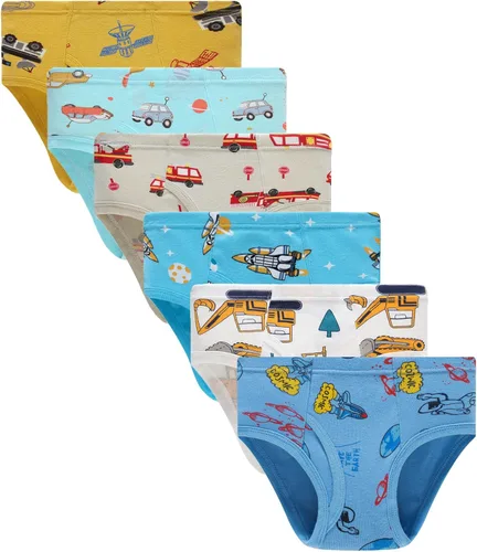 Vista 20 de Boboking - Calzoncillos 100% de algodón, para niños pequeños, ropa interior suave, con diseño de dinosaurios y de camiones