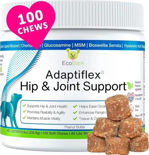 Adaptiflex - Suplemento natural para articulaciones para perros, condroitina, MSM y glucosamina para perros, suplemento de cadera y articulaciones,