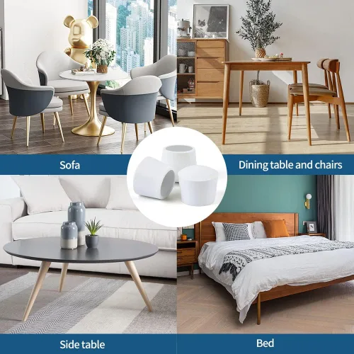 Vista 6 de Sopito Tapas para patas de silla, protectores de suelo de goma antideslizante de 1 pulgada para sofá, bar, taburete, muebles de jardín, paquete