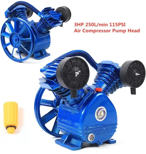 Vista 4 de Cabezal de bomba de compresor de aire, cabezal de reemplazo de bomba de compresor de aire tipo V 3HP para reparación de automóviles de fábrica