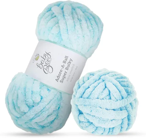 Vista 15 de Baby Bee - Hilo súper voluminoso para ganchillo y tejer, madeja de hilo suave, 38 yardas de hilo 100% poliéster para tejer a ganchillo mantas