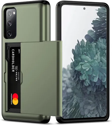 Vista 17 de Nvollnoe Funda para Samsung S20 FE con tarjetero de doble capa de protección resistente para Galaxy S20 FE, ranura para tarjeta oculta Funda delgada