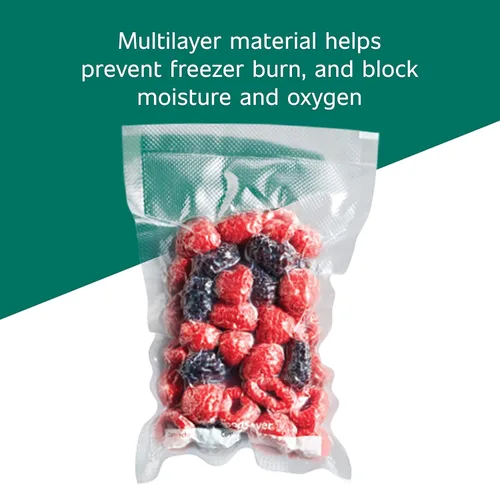 Vista 4 de FoodSaver Bolsas de sellado al vacío precortadas de 1 pinta con construcción multicapa sin BPA para conservación de alimentos