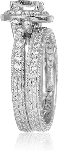 Vista 2 de Tienda Essentials Juego de anillos antiguos de plata de ley chapada con circonita cúbica Infinite Elements (anteriormente colección Tienda)