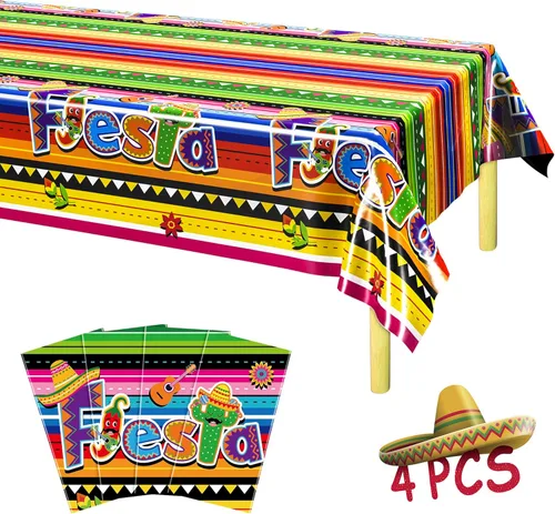 Vista 94 de QZYL 4 manteles de picnic con fundas de banco, manteles de plástico negro, 54 x 108 pulgadas, fundas rectangulares desechables impermeables