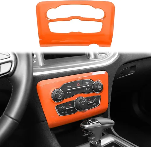 Vista 12 de Voodonala Para cargador de radio, CD, interruptor de CD, consolas centrales para Dodge Charger 2015-2026+, accesorios interiores, fibra de carbono