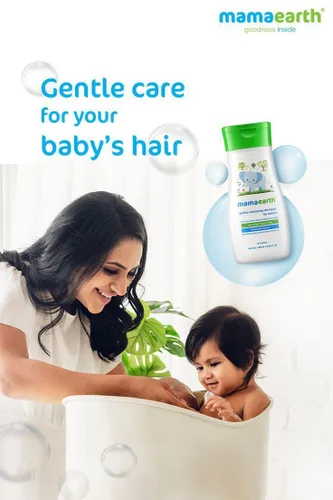 Vista 5 de MAMAEARTH Champú de limpieza suave para el cabello para bebés Limpiadores a base de coco para cuero cabelludo delicado Fórmula hipoalergénica