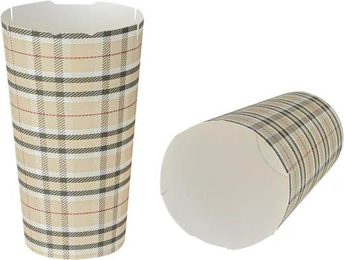 Vista 13 de Restaurantware Bio Tek - Tazas de papas fritas de 16 onzas, 100 soportes desechables para papas fritas – con tapa plegable, cierre de pestaña, tazas