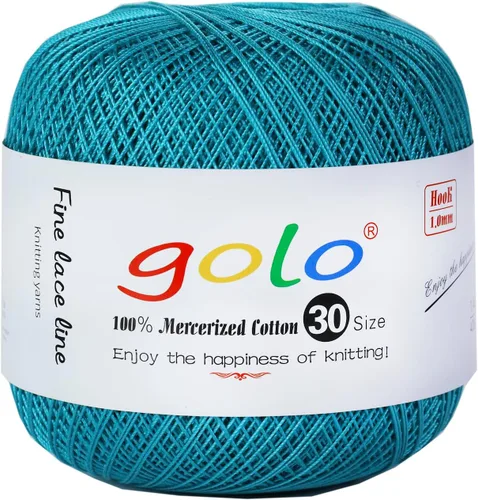 Vista 119 de Golo 3 bolas de hilo de ganchillo tamaño 30, hilo de bordar y lana para tejer a mano para calados 045