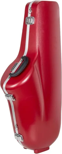 Vista 9 de Crossrock Funda ABS para saxofón alto – Textura de diamante negro contorneado, interior de terciopelo azul profundo, bolsillo para accesorios