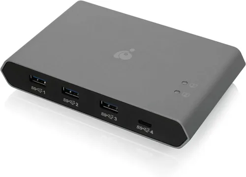 Vista 7 de IOGEAR Hub de conmutación periférica USB 2.0 2x4 - 2 PC comparte en 4 dispositivos USB - Hasta 480 Mbps - Carga de dispositivos móviles