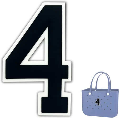 Vista 9 de Dijes para Bolsa Bogg, Accesorios Decorativos para Bolsa Bog, Inserto de Dije con Número para Bolsa de Playa de Goma Bog Original
