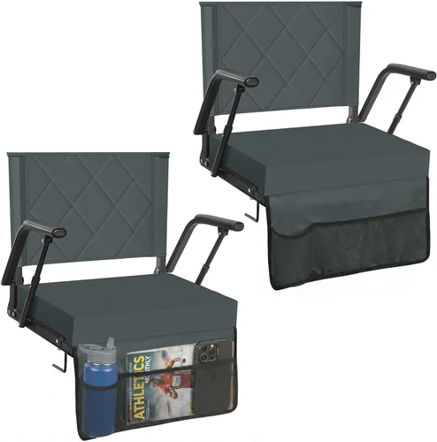 Vista 12 de Sheenive Asientos de estadio extra anchos para gradas (380 libras) – Suave y cómoda, silla grande y alta con soporte para la espalda, 2 piezas