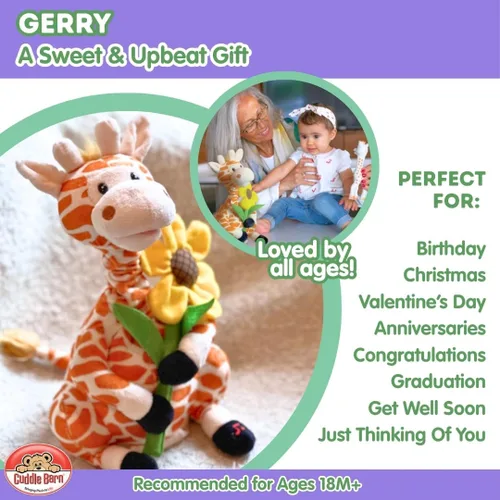 Vista 5 de Cuddle Barn Gerry - Mueve de jirafa de peluche animada con canción, 12