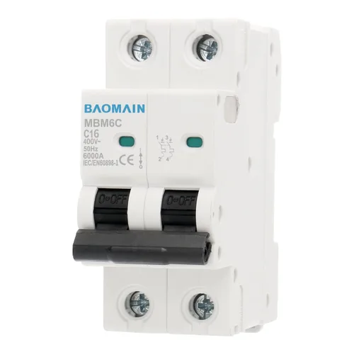 Vista 9 de Baomain Disyuntor miniatura 2-Pole 2A DZ47-63 C2 400VAC, montaje en carril DIN MCB 2P, para distribución eléctrica y circuitos de iluminación