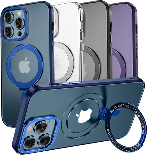 Vista 9 de MAGIC JOHN Funda para iPhone 12 Pro Max [compatible con Magsafe] [con soporte de metal magnético] [a prueba de golpes de grado militar]