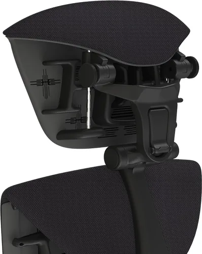 Vista 5 de Embody - Silla ergonómica de oficina con brazos totalmente ajustables con reposacabezas a juego (marco negro de equilibrio negro)