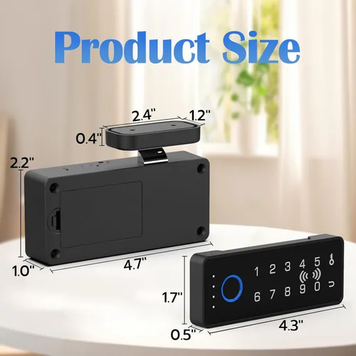 Vista 7 de Eseesmart Cerradura inteligente para gabinete, magnética digital electrónica RFID sin llave, Bluetooth, seguridad infantil, a prueba de bebés