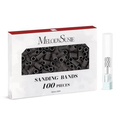 Vista 20 de MelodySusie - Broca de mandril de cristal para uñas, 3/32'' de fácil extracción, brocas para uña con bandas de lijado, adecuadas para uñas Rosa