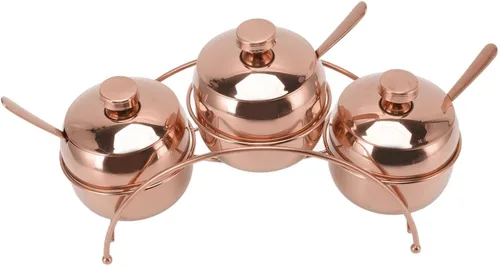 Vista 7 de Haofy Tarro de condimentos, juego de tarros de condimentos, tarro de azúcar con tapa y cuchara, botellas de condimentos de cocina con estante