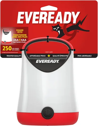 Vista 6 de Eveready - Linterna LED para Camping X-250, Luces de Tienda Brillantes, Linternas LED Resistente al Agua, 100 Horas de Duración, Rojo y Negro